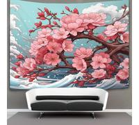 kaiyun CherryBlossom Tapestry,JapaneseArtStyle Wall Hanging,Wall Art for Bedroom Aesthetic Home Decoration for Living Roombedroom 130cmx150cm