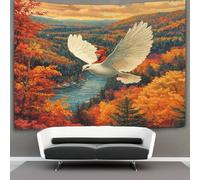 kaiyun Child Riding on Pigeon Decorations Tapestry Bright Autumn Colors 3D Printing Wall Blanket Wall Hanging for Living Room Bedroom Dorm Decor 150cmx200cm