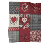 kaiyun Christmas Quilt Patterns Blanket 3D Festive Patchwork Design Printed Throws Suitable Teens Adults Soft Plush Suitable for Holiday Bed Sofa 50x60inch(127x152cm)
