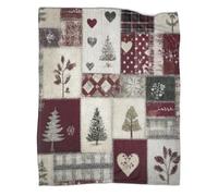 kaiyun Christmas Quilt Printed Blanket 3D Festive Patchwork Style Design Bedspread Soft Warm Microfiber Throws And Patchwork Quilts 40x50inch(100x130cm)