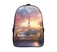kaiyun City View of Paris Backpacks Tower 3D Printed Daypack for Boys Girls And Middle School Students 16 inch Large Capacity Bookbags