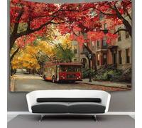 kaiyun Colorful Autumn Street Trees with Golden Leaves Tapestry, Art Wall Hanging Decoration for Living Room Bedroom & Dorm 70cmx100cm