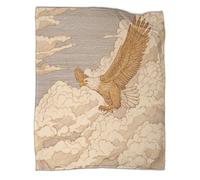kaiyun Colorful Line Drawing of An Eagle Flying in The Clouds Bedding Boys And Girls Blanket Printed Fluffy Soft Comfortable Suitable for Sofa Bed 50x60inch(127x152cm)
