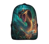 kaiyun Comic Art Boys Girls Babies Toddler Backpack Side Hidden Pockets,The Great King Cobra in The Jungle,with Adjustment Buckle Kids Travel Bag For, 16 inch