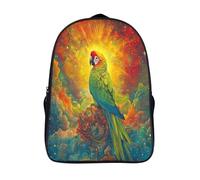 kaiyun Cosmic Consciousness Teenagers Backpack Middle School Students Parrot Bookbag Outdoor Daypack 16 inch
