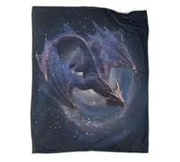 kaiyun Cosmic Dragon Throws,Soft And Warm Rotating Galaxies Printed Flannel for Bed And Sofa 80x90inch(200x230cm)