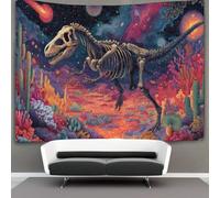 kaiyun Cosmic Hot Lava Landscape Tapestry Wall Hanging Skeleton Dinosaur Art for Bedroom Living Room Dorm Decor 100cmx150cm