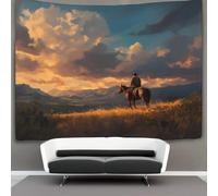 kaiyun Cowboy Riding A Horse through The Southwest Scenery Tapestry Tapestries 3D Wall Hanging Home Decorations for Room 180cmx230cm
