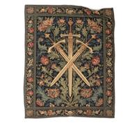 kaiyun Crossed Swords, A Retro Pastoral Style Throws Blankets Super Soft Lightweight Warm Comfortable Sofa Duvet Cover Travel 70x80inch(180x200cm)