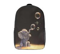 kaiyun Cute Baby Elephant Teenagers Backpack Middle School Students Cartoon Whimsical Style Bookbag Outdoor Daypack 17inch