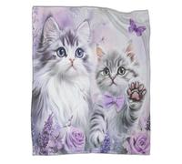 kaiyun Cute Cats Blanket - Versatile Warm Bedding Digital Art Style Soft And Comfortable Travel Bed Throws And Patchwork Quilts 40x50inch(100x130cm)
