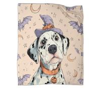 kaiyun Cute Dalmatian Dog Festive Mood Patterned Throw Warm for Camping Outdoor Lightweight for Sofa Bed 50x60inch(127x152cm)