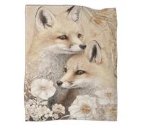 kaiyun Cute Little Fox Couple Blanket - Versatile Warm Bedding Soft And Comfortable Travel Bed Throws And Patchwork Quilts 40x50inch(100x130cm)
