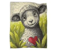 kaiyun Cute Little Lamb in The Cornfield Throws And Patchwork Quilts,70x80inch(180x200cm),Soft Blanket with Pattern