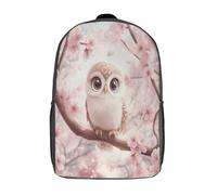 kaiyun Cute Owl Perched Boys Girls Babies Toddler Backpack Side Hidden Pockets,Spring Cherry Blossoms Art,with Adjustment Buckle Kids Travel Bag For, 17inch