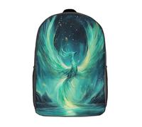 kaiyun Cyan Phoenix Backpack Rucksack Lightweight with Northern Lights School Bag for Boys And Girls Kids Bags Christmas,Back to School Gift,17inch