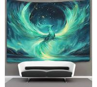 kaiyun Cyan Phoenix Decor Tapestry,Northern Lights Wall Art Tapestries Wall Hangings for Living Room Bedroom Dorm 130cmx150cm