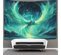 kaiyun Cyan Phoenix Tapestry Northern Lights Wall Hanging Bedroom Home Decor 70cmx100cm