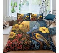 kaiyun Day And Night Are Equal, Spring, Flowers, Birds 3D Print Kids Bedding Set 3 Pieces Ultra Soft Microfiber Comforter Cover Quilt Cover,Shrink & Fade Resistant King（220x240cm）