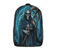 kaiyun Death Reaper Teenagers Backpack Middle School Students Gothic Horror Art Bookbag Outdoor Daypack 17inch
