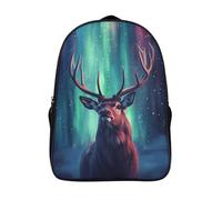 kaiyun Deer Backpacks Northern Lights 3D Printed Daypack for Boys Girls And Middle School Students 16 inch Large Capacity Bookbags