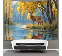 kaiyun Deer in The Forest Decorations Tapestry 3D Printing Wall Blanket Wall Hanging for Living Room Bedroom Dorm Decor 180cmx230cm