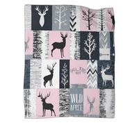 kaiyun Deer Silhouette Blanket - Versatile Warm Bedding Modern Woodland Pattern Soft And Comfortable Travel Bed Throws And Patchwork Quilts 50x60inch(127x152cm)