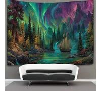 kaiyun Dense Forest Decor Tapestry,Northern Lights Wall Art Tapestries Wall Hangings for Living Room Bedroom Dorm 100cmx150cm
