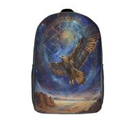 kaiyun Desert Eagle Flying Backpack for Girls Sacred Geometry Children's Bookbag Lightweight for School Travel Bag,Teen Boys Daypack 17inch