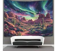 kaiyun Desert Landscape Decor Tapestry,Aurora Rotating in The Sky Wall Art Tapestries Wall Hangings for Living Room Bedroom Dorm 180cmx230cm