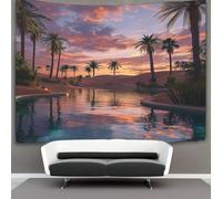kaiyun Desert Oasis at Dusk Decorations Tapestry Palm Trees 3D Printing Wall Blanket Wall Hanging for Living Room Bedroom Dorm Decor 70cmx100cm