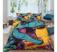 kaiyun Dinosaur Bursts Out of The Wall 3D Print Kids Bedding Set 3 Pieces Ultra Soft Microfiber Comforter Cover Quilt Cover,Shrink & Fade Resistant Double（200x200cm）