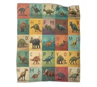 kaiyun Dinosaur Pattern with Letters Bedding Boys And Girls Blanket Printed Fluffy Soft Comfortable Suitable for Sofa Bed 60x80inch(150x200cm)