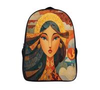 kaiyun Divine Woman Backpacks Kids Radiant Sun Disc Schoolbag with Adjustable Shoulder Strap Casual Daypack Sports Gym Outdoor 16 inch