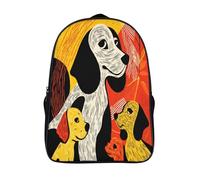 kaiyun Dogs And Puppies Childrens Premium School Travel Bag with Side Hidden Pockets,medieval Graphic Abstract Art Style Bookbag for Boys Girls,Adjustment Buckle Rucksack 16 inch