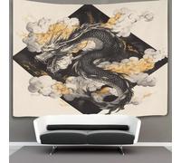 kaiyun Dragón ChinoTapestry Composición De Rombos Wall Hangings Living Room Decorative for Bedroom 180cmx230cm