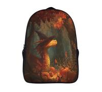 kaiyun Dragon Wearing A Witch's Hat Backpack for School Kids Elementary Middle Travel Bag Boys Girls Lightweight Schoolbag 39x29x16cm