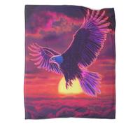 kaiyun Eagle Bedding Boys And Girls Blanket Flying in The Sky at Sunset Printed Fluffy Soft Comfortable Suitable for Sofa Bed 50x60inch(127x152cm)