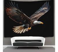 kaiyun Eagle Decor Tapestry,Drawing Style All Black Background Wall Art Tapestries Wall Hangings for Living Room Bedroom Dorm 70cmx100cm