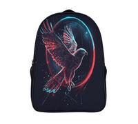 kaiyun Eagle Flying in Solar Eclipse Children's Backpack,Kids Schoolbag Sketch Art Style Students Bookbag for Boys Girls,16 inch
