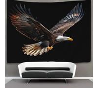 kaiyun Eagle Tapestry,Drawing Style All Black Background Wall Hanging,Wall Art for Bedroom Aesthetic Home Decoration for Living Roombedroom 180cmx230cm
