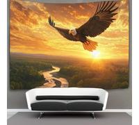 kaiyun Eagle Tapestry Soaring over The Winding River Tapestries 3D Wall Hanging Home Decorations for Room 70cmx100cm