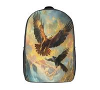 kaiyun Eagles And Vultures Fly Together Childrens Premium School Travel Bag with Side Hidden Pockets,Mountain Bookbag for Boys Girls,Adjustment Buckle Rucksack 17inch