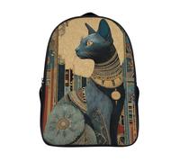 kaiyun Egyptian Cats Children's Backpack,Kids Schoolbag Geometric Patterns And Hieroglyphs Students Bookbag for Boys Girls,16 inch