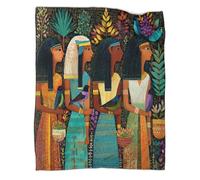 kaiyun Egyptian Goddesses, Hieroglyphs Pattern Blanket Novel Design Dormitory Soft Comfortable Fluffy Bedding Four Seasons 40x50inch(100x130cm)