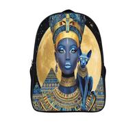 kaiyun Egyptian Queen, Sphinx Cat Backpack for School Kids Elementary Middle Travel Bag Full Moon And PyramidsBoys Girls Lightweight Schoolbag 16 inch