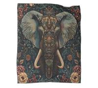 kaiyun Elephant Ornate Design Blanket - Versatile Warm Bedding Bohemian Floral Art Style Soft And Comfortable Travel Bed Throws And Patchwork Quilts 80x90inch(200x230cm)
