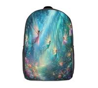 kaiyun Enchanted Fairies Backpack for School Kids Elementary Middle Travel Bag Fantasy Woodland SceneBoys Girls Lightweight Schoolbag 17inch