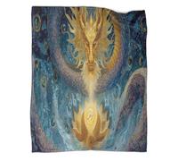 kaiyun Energy And Fire Dragon Blanket - Versatile Warm Bedding Cosmic Lotus Soft And Comfortable Travel Bed Throws And Patchwork Quilts 50x60inch(127x152cm)