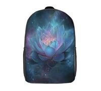 kaiyun Exquisite And Shimmering Lotus Flowers, Starlight, And Nebulae Backpacks 3D Printed Daypack for Boys Girls And Middle School Students 17inch Large Capacity Bookbags